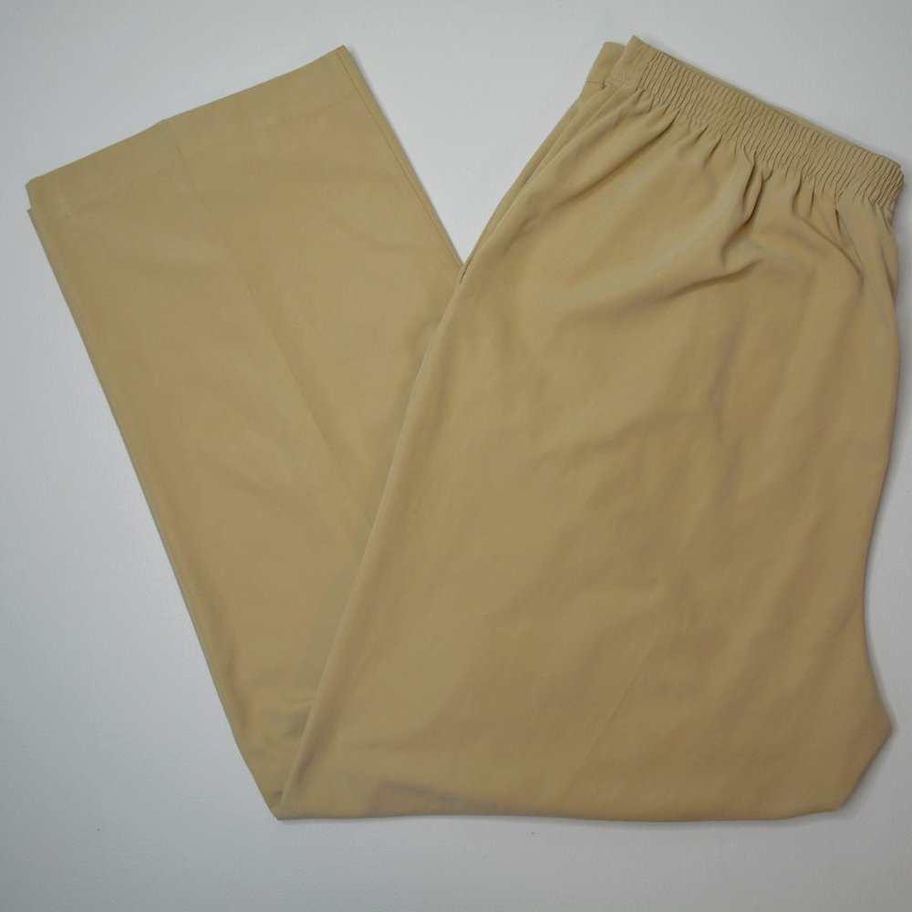 Alfred Dunner Size 18 Womens Tan ELASTIC‎ Waist PULL On STRAIGHT Leg DRESS Pants